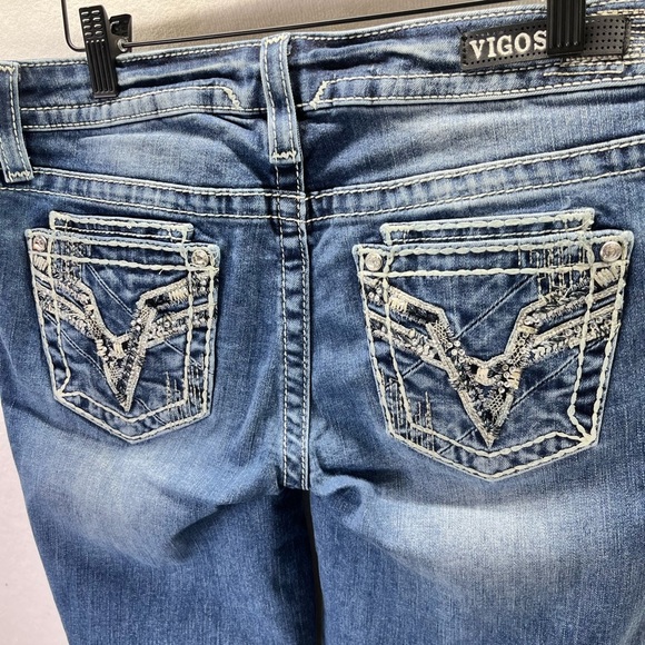 Vigoss Heritage Fit Capri Jeans Womens 5/6 Stretch Blue Denim Embroidered 2008 - Picture 1 of 11